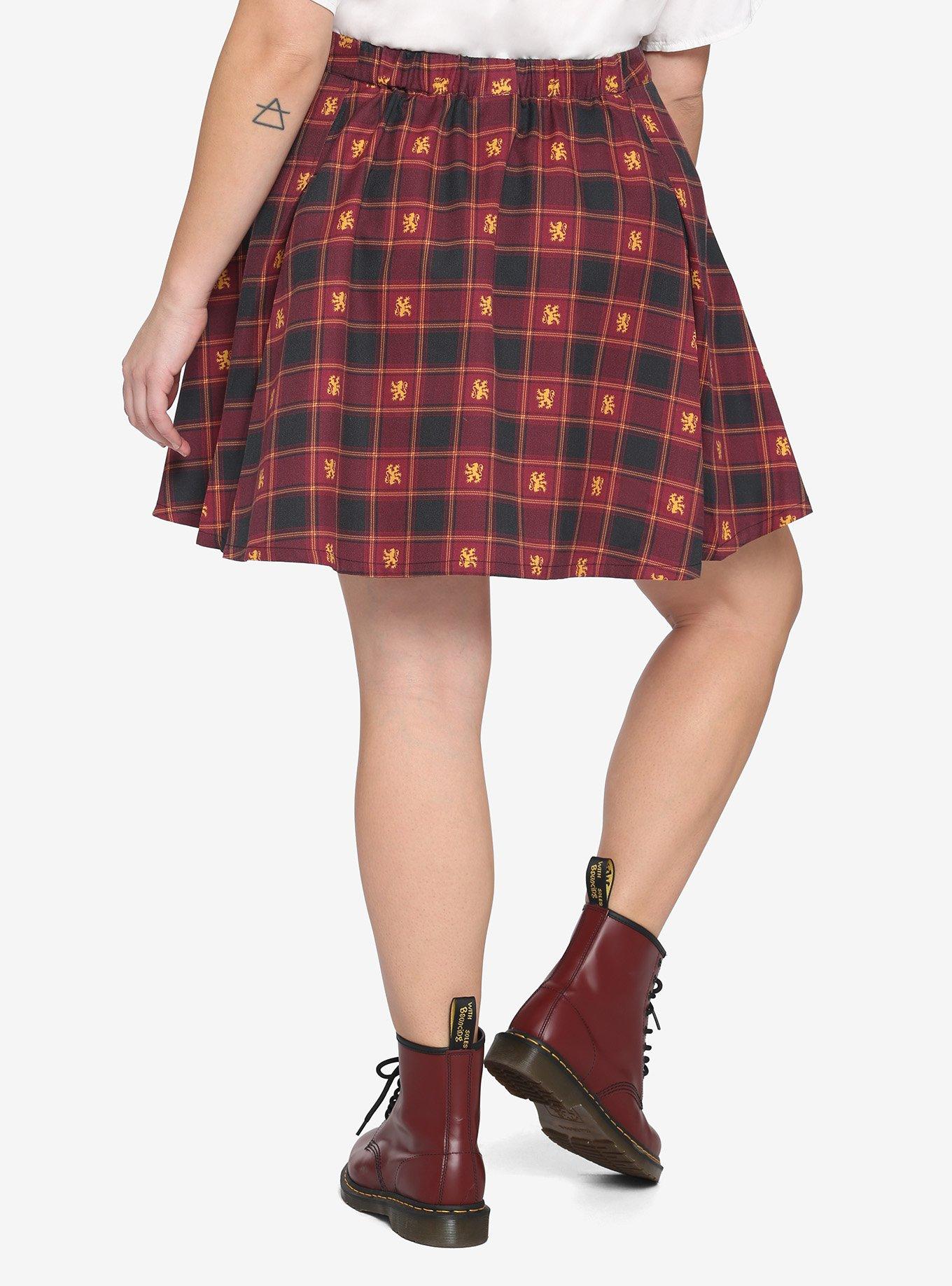 Harry Potter Gryffindor Plaid Pleated Skirt Plus Size, MULTI, alternate