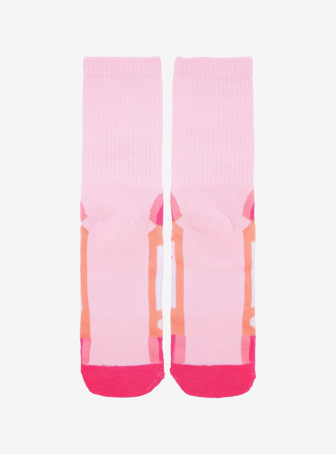 Soda Pop Pink Crew Socks, , alternate