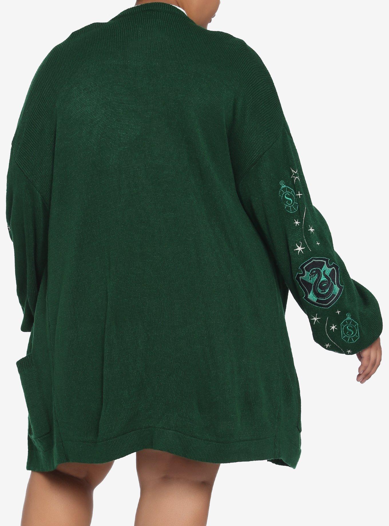 Harry Potter Slytherin Oversized Girls Open Cardigan Plus Size, MULTI, alternate