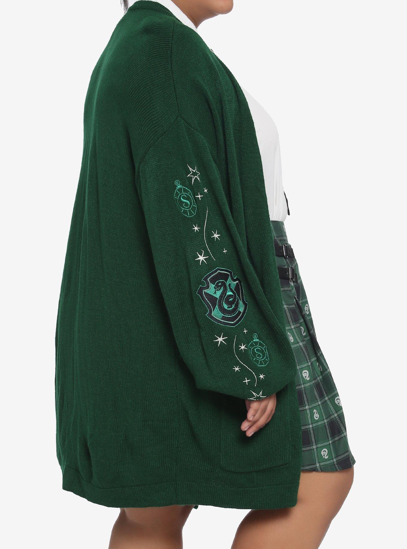 Harry Potter Slytherin Oversized Girls Open Cardigan Plus Size, MULTI, alternate