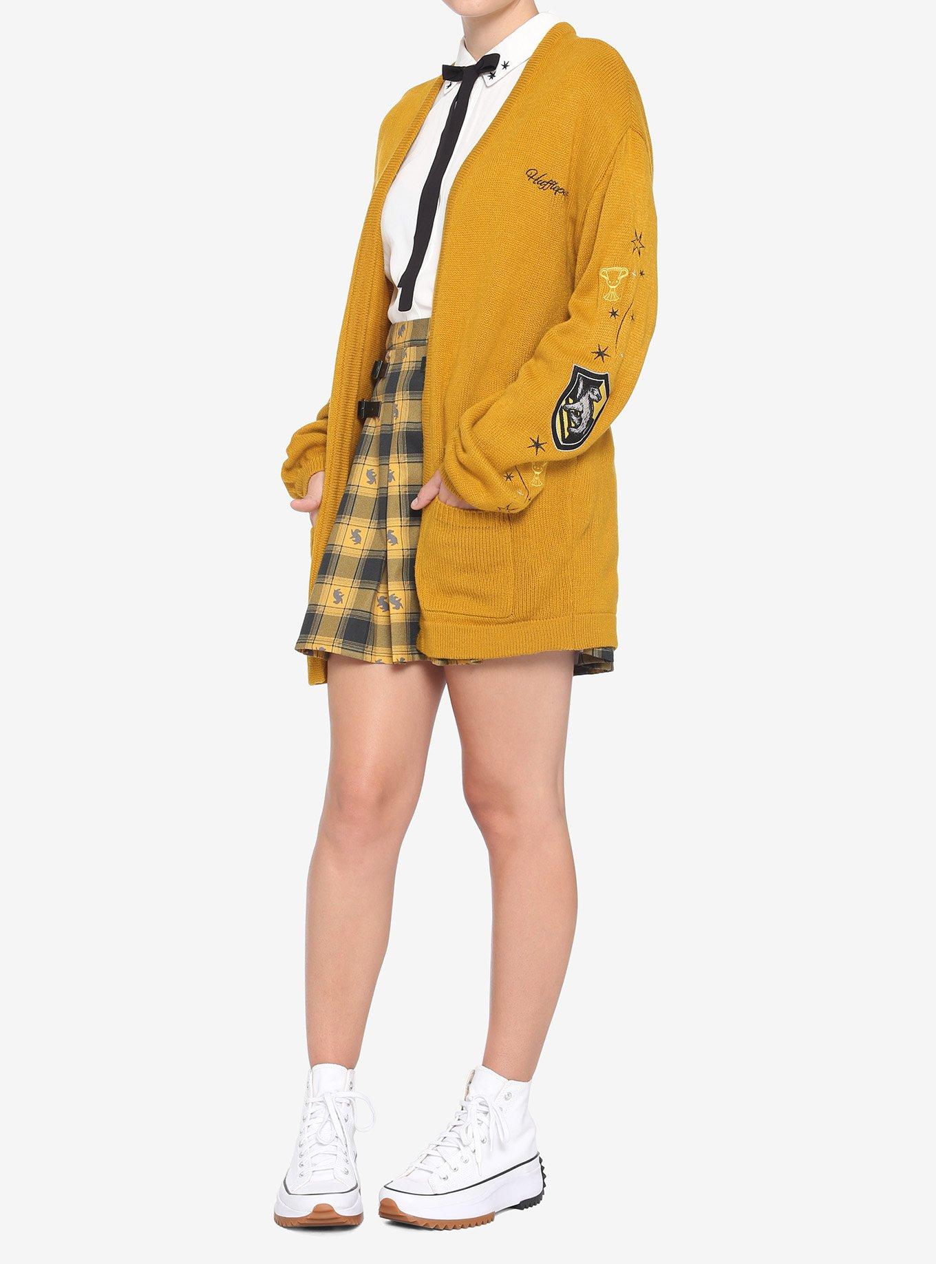 Harry Potter Hufflepuff Girls Oversized Open Cardigan, MULTI, alternate