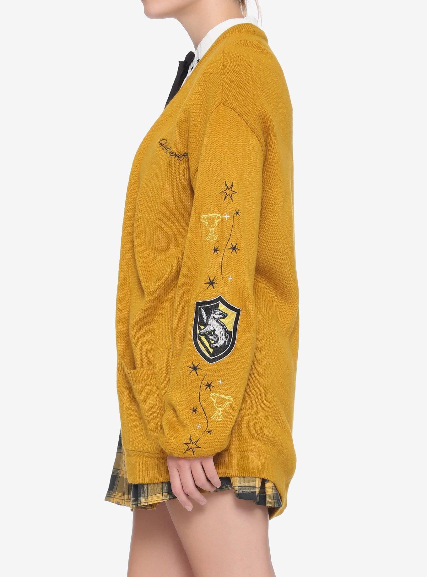 Harry Potter Hufflepuff Girls Oversized Open Cardigan, MULTI, alternate