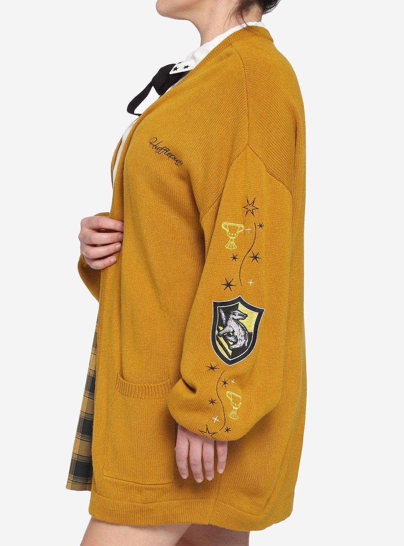 Harry Potter Hufflepuff Oversized Girls Open Cardigan Plus Size, MULTI, alternate