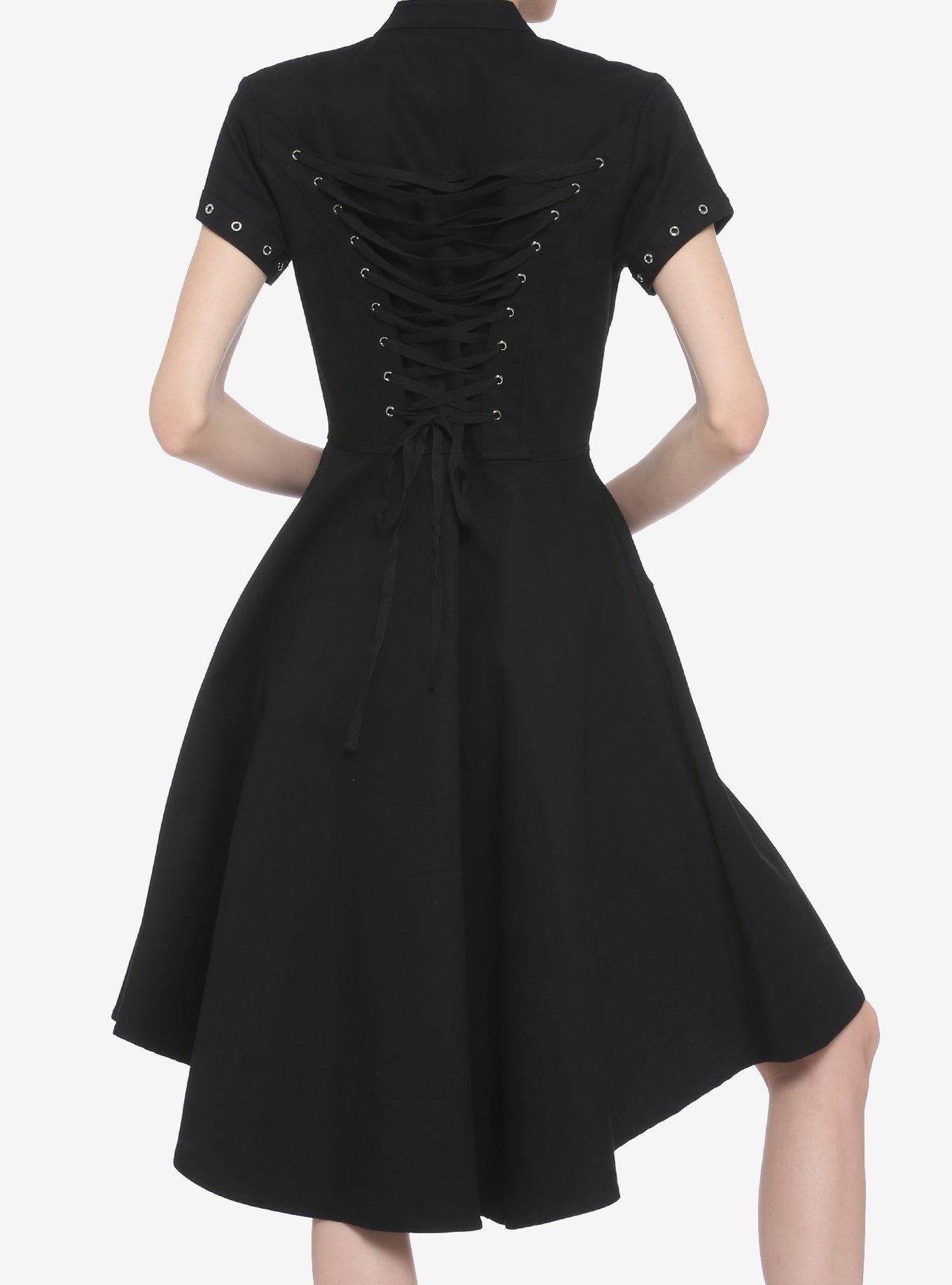 Black Hardware Hi-Low Dress
