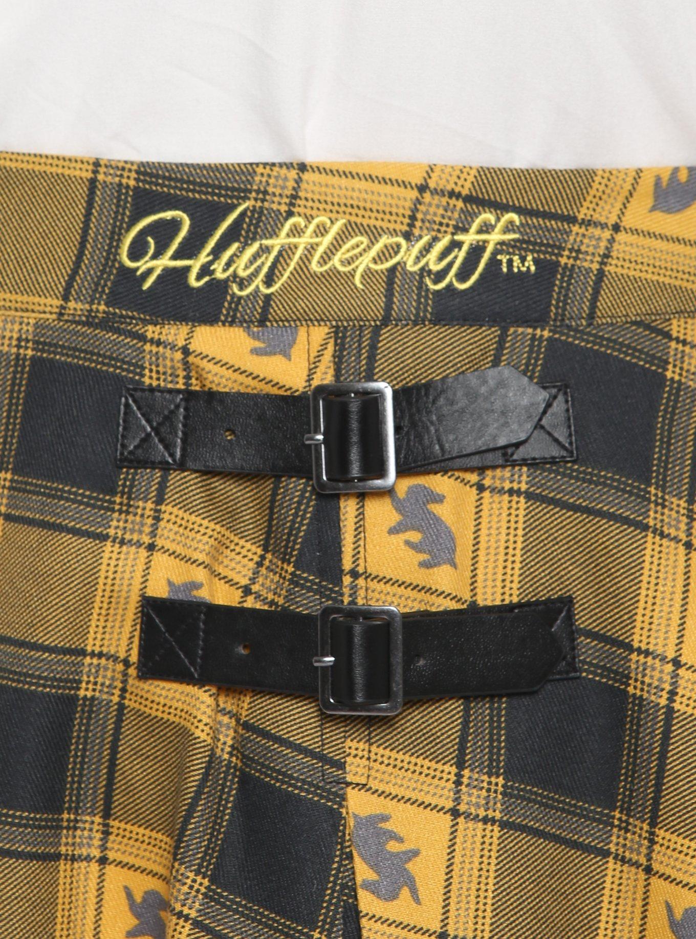 Harry Potter Hufflepuff Plaid Pleated Skirt Plus Size, MULTI, alternate