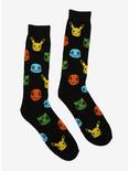 Pokemon Starters Black Crew Socks, , alternate
