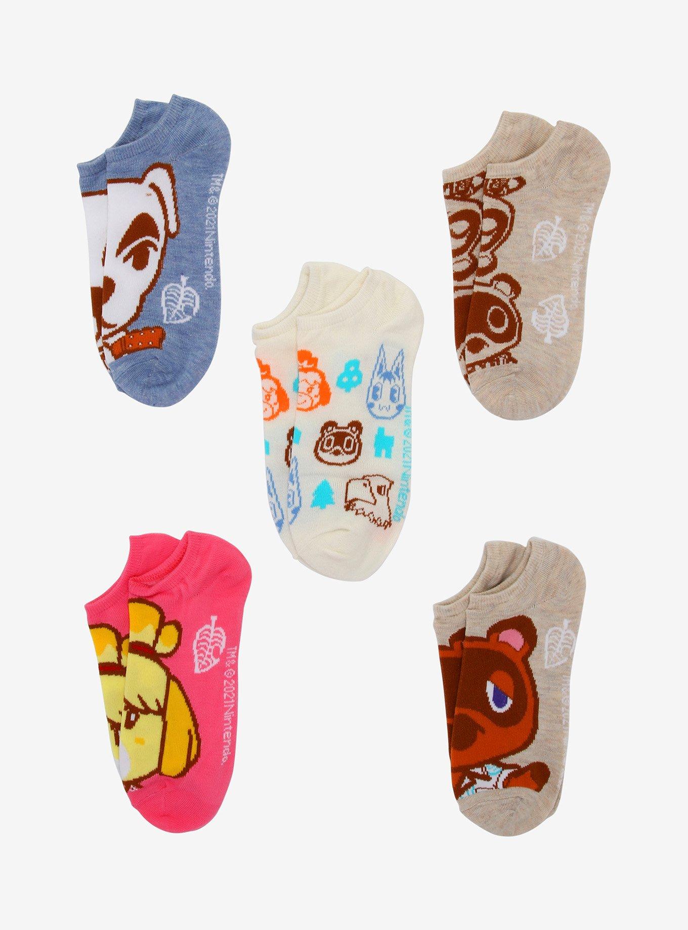 Animal Crossing: New Horizons Character No-Show Socks 5 Pair, , alternate