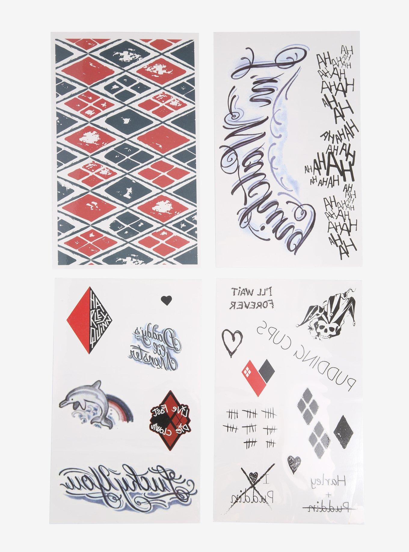 The Suicide Squad Harley Quinn Temporary Tattoo Pack, , alternate