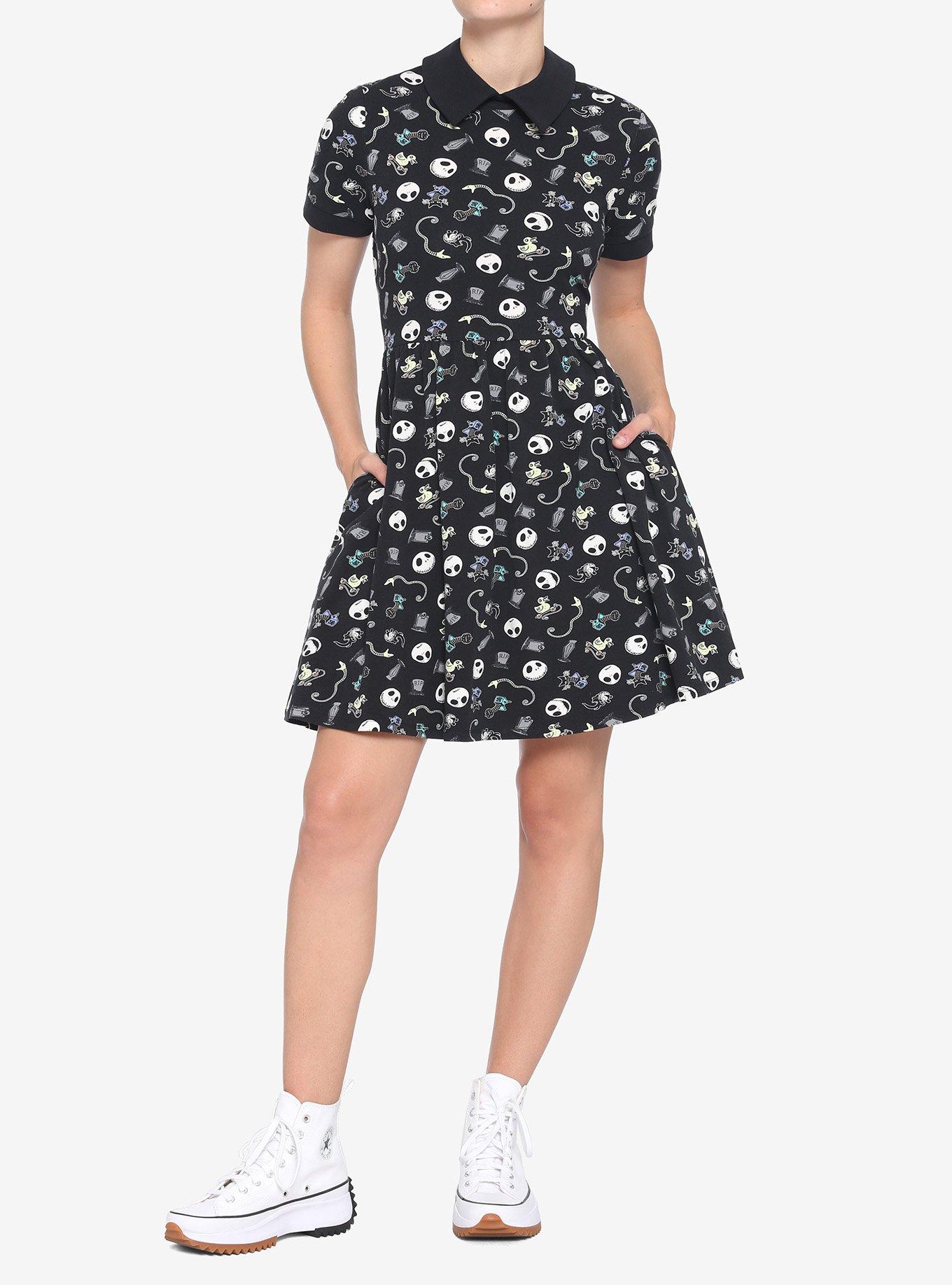 The Nightmare Before Christmas Icons Collar Dress, MULTI, alternate