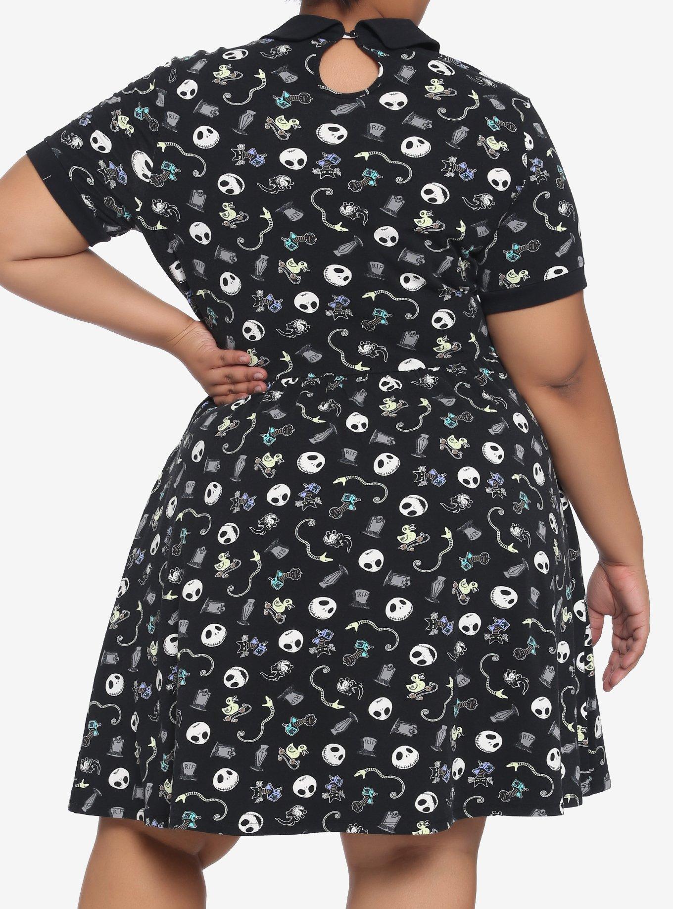 The Nightmare Before Christmas Icons Collar Dress Plus Size, MULTI, alternate