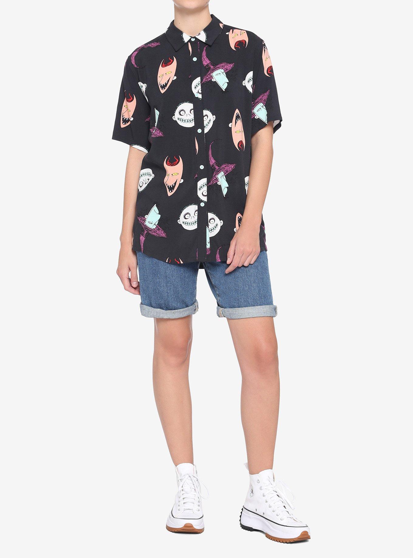 The Nightmare Before Christmas Oogie's Boys Girls Woven Button-Up, MULTI, alternate