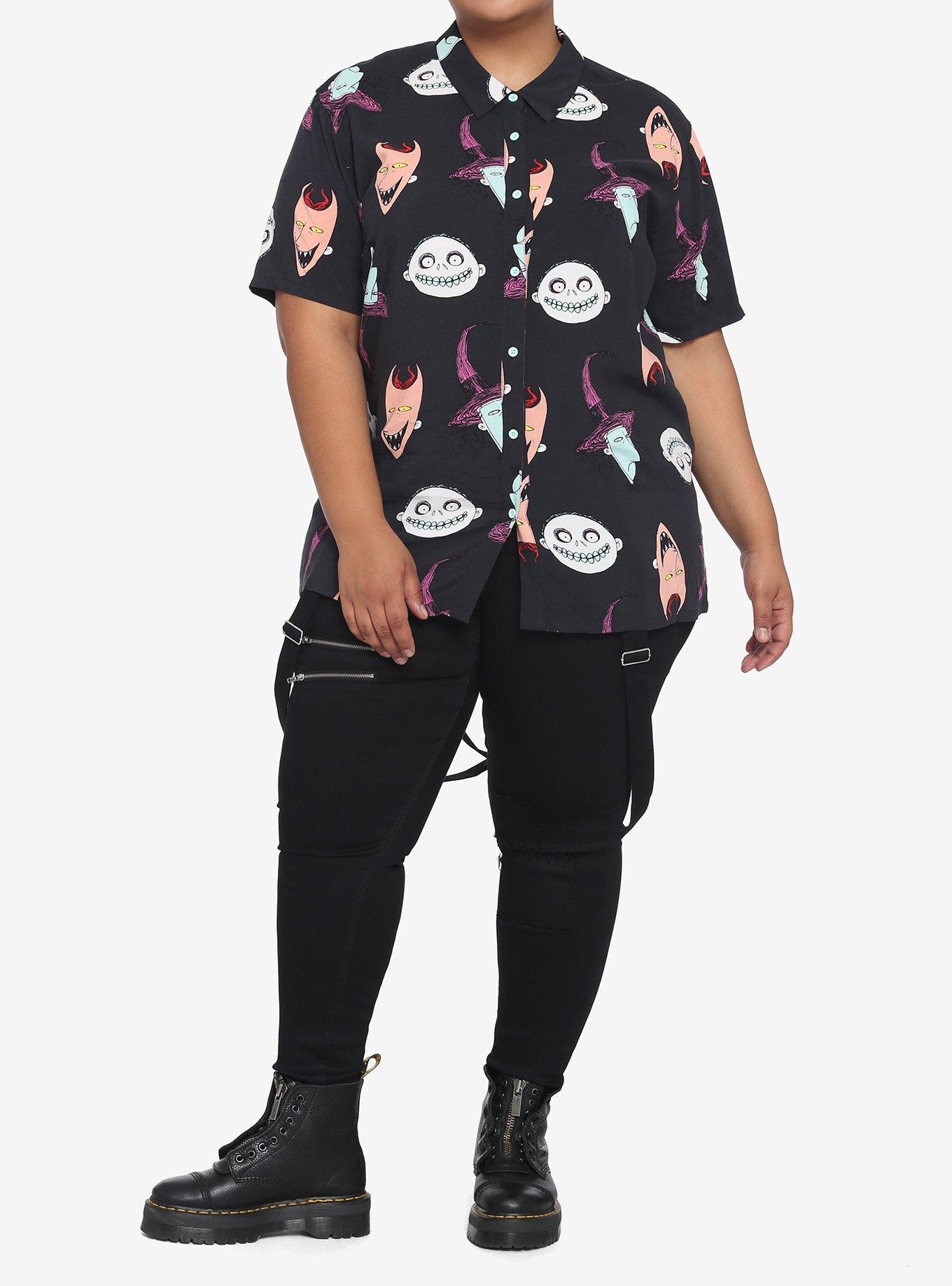 The Nightmare Before Christmas Oogie's Boys Girls Woven Button-Up Plus Size, MULTI, alternate