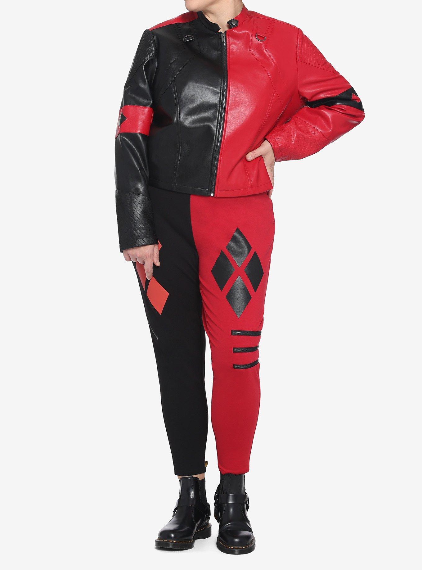 DC Comics The Suicide Squad Harley Quinn Live Fast Die Clown Girls Jacket Plus Size, RED, alternate