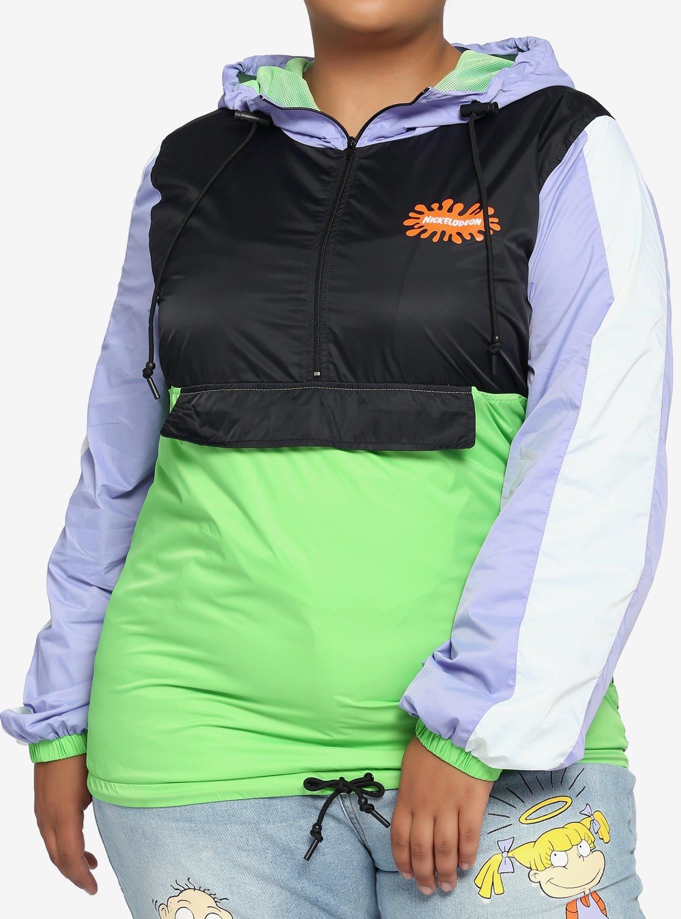 Nickelodeon '90s Logos Windbreaker Plus Size, MULTI, alternate