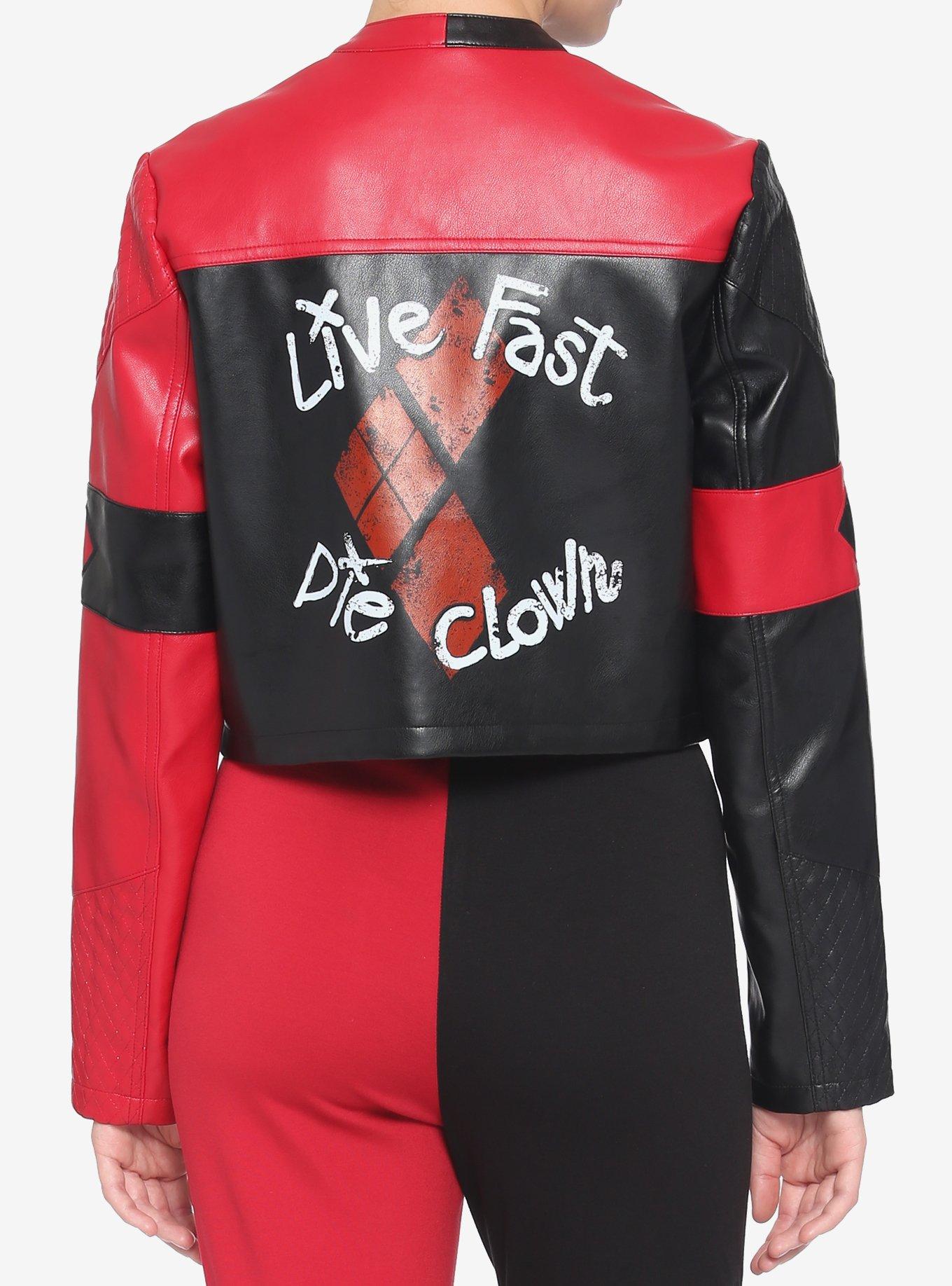 DC Comics The Suicide Squad Harley Quinn Live Fast Die Clown Jacket, MULTI, alternate