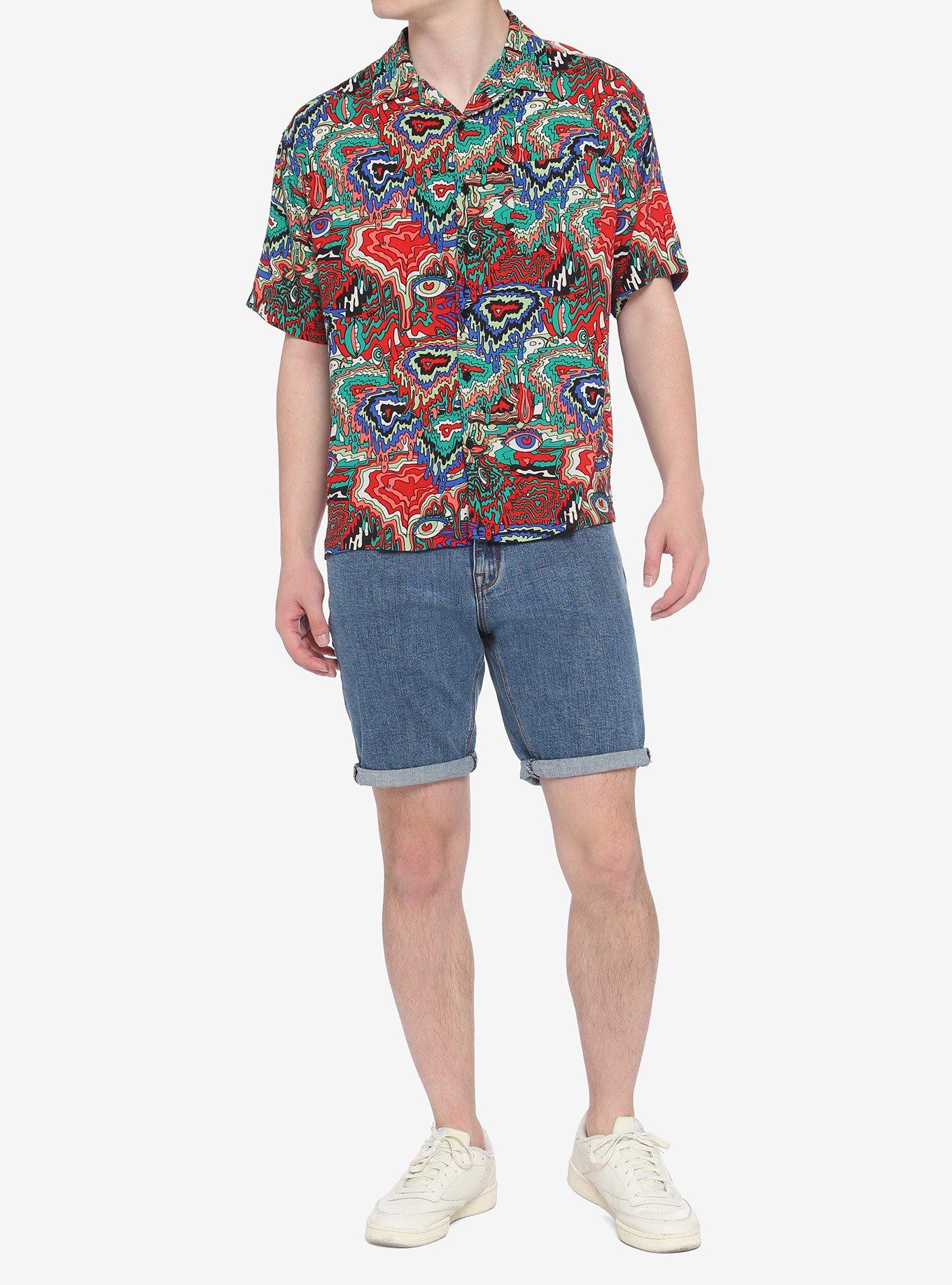 Psychedelic Drip Woven Button-Up, ABSTRACT, alternate