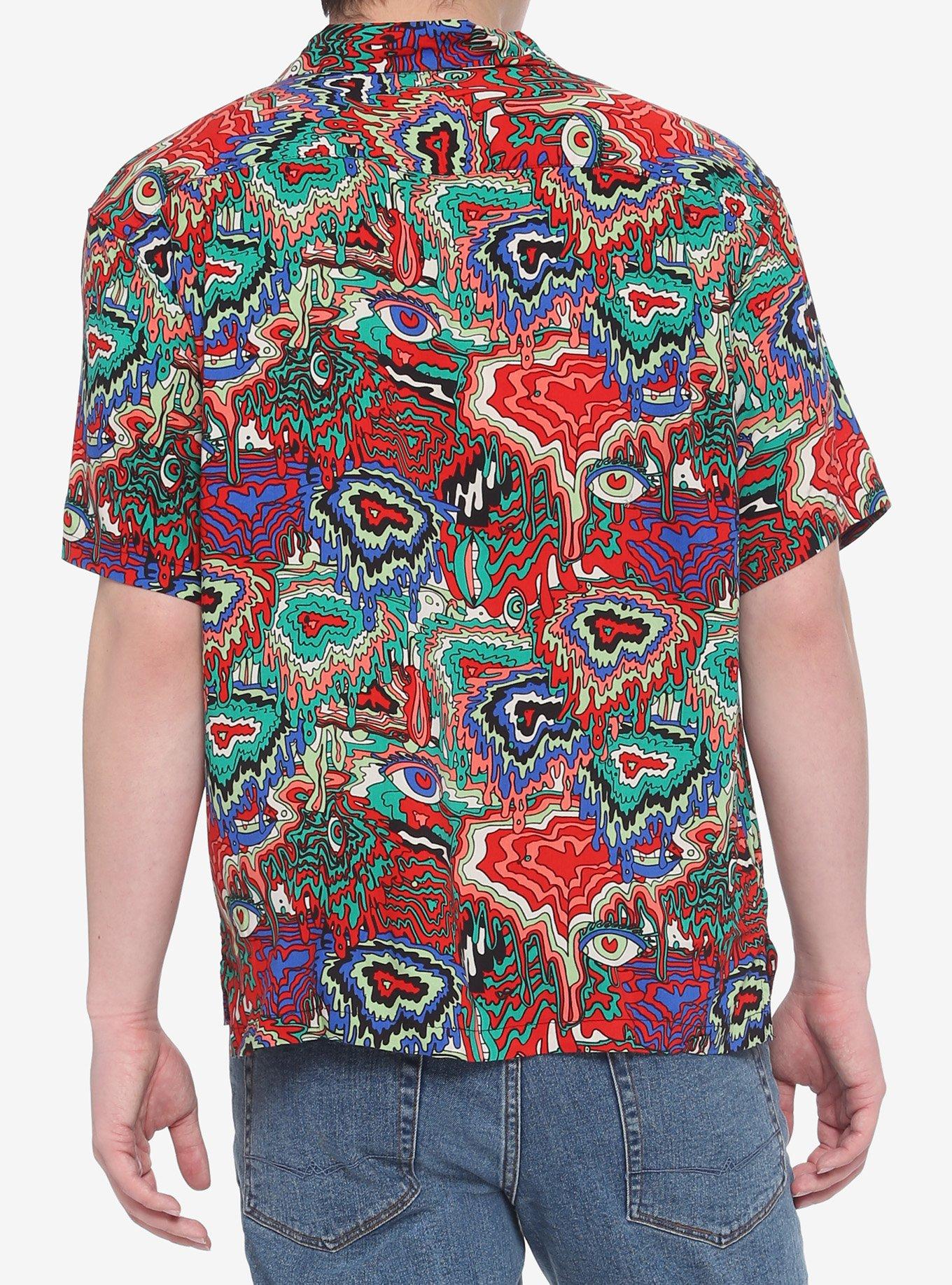 Psychedelic Drip Woven Button-Up, ABSTRACT, alternate