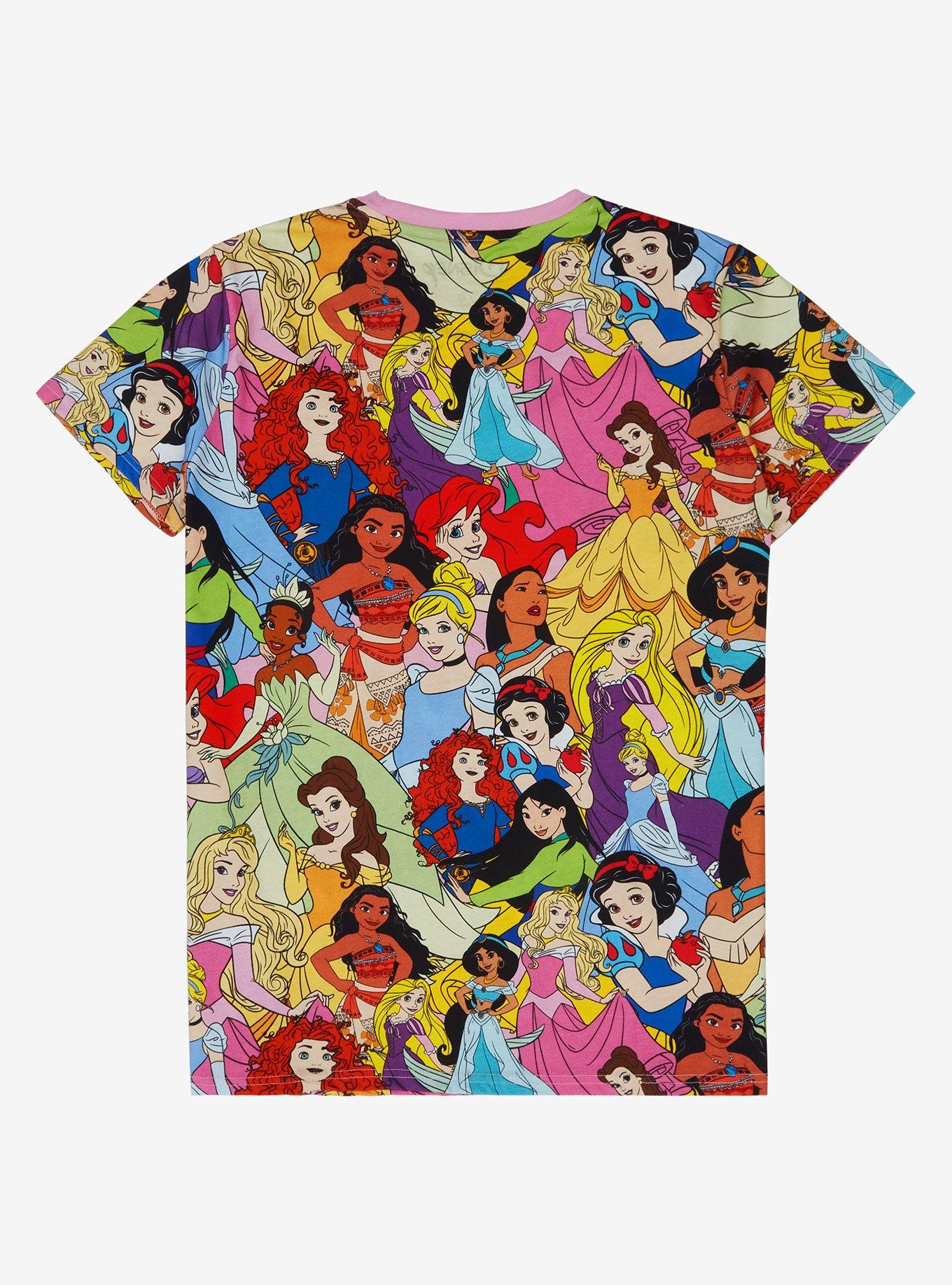 Cakeworthy Disney Princess Characters Allover Print T-Shirt, MULTI, alternate