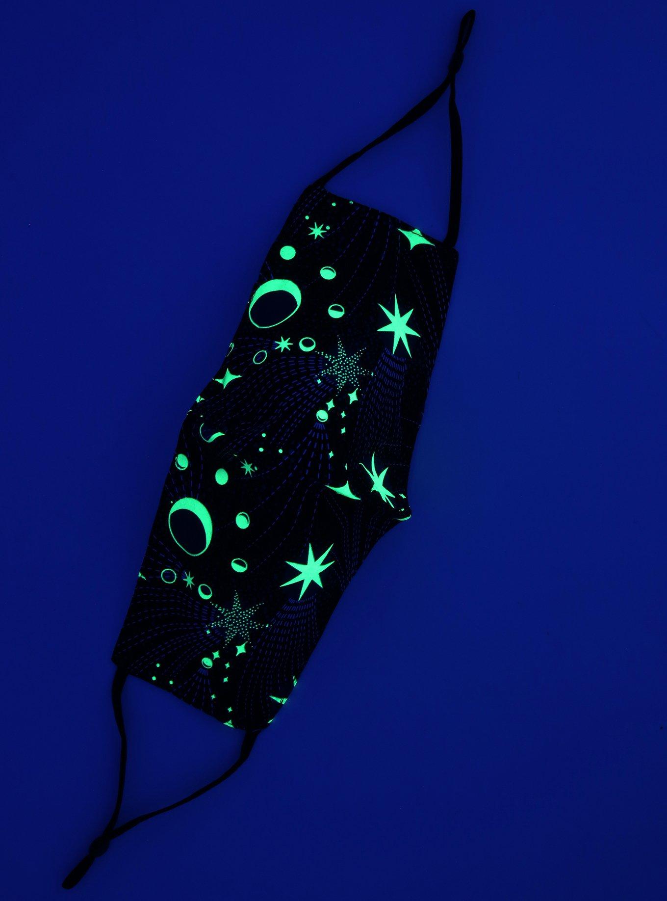 Constellation Glow-In-The-Dark Fashion Face Mask With Filter Pocket, , alternate