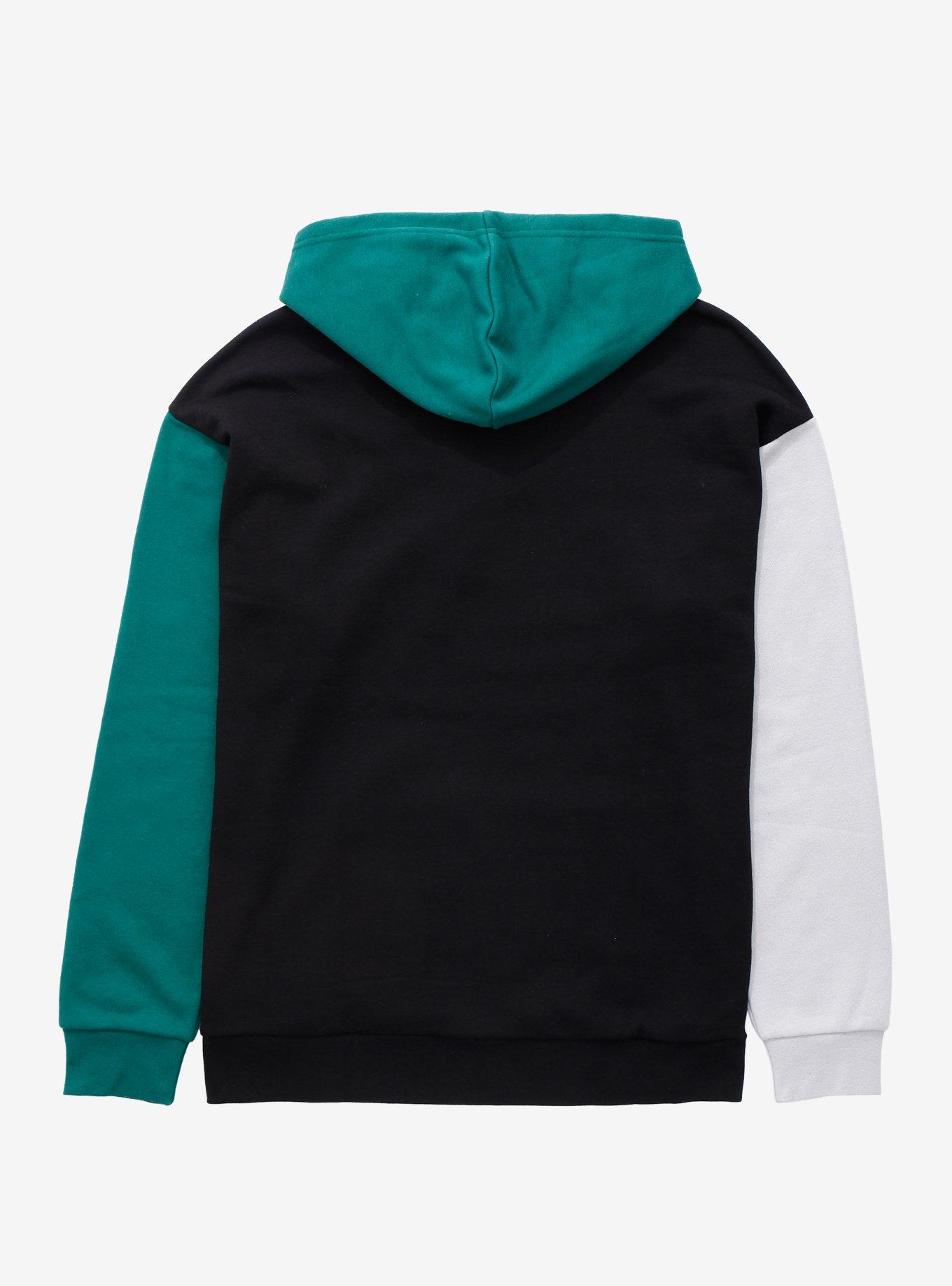 Harry Potter Slytherin Color Block Collegiate Hoodie - BoxLunch Exclusive, BLACK, alternate