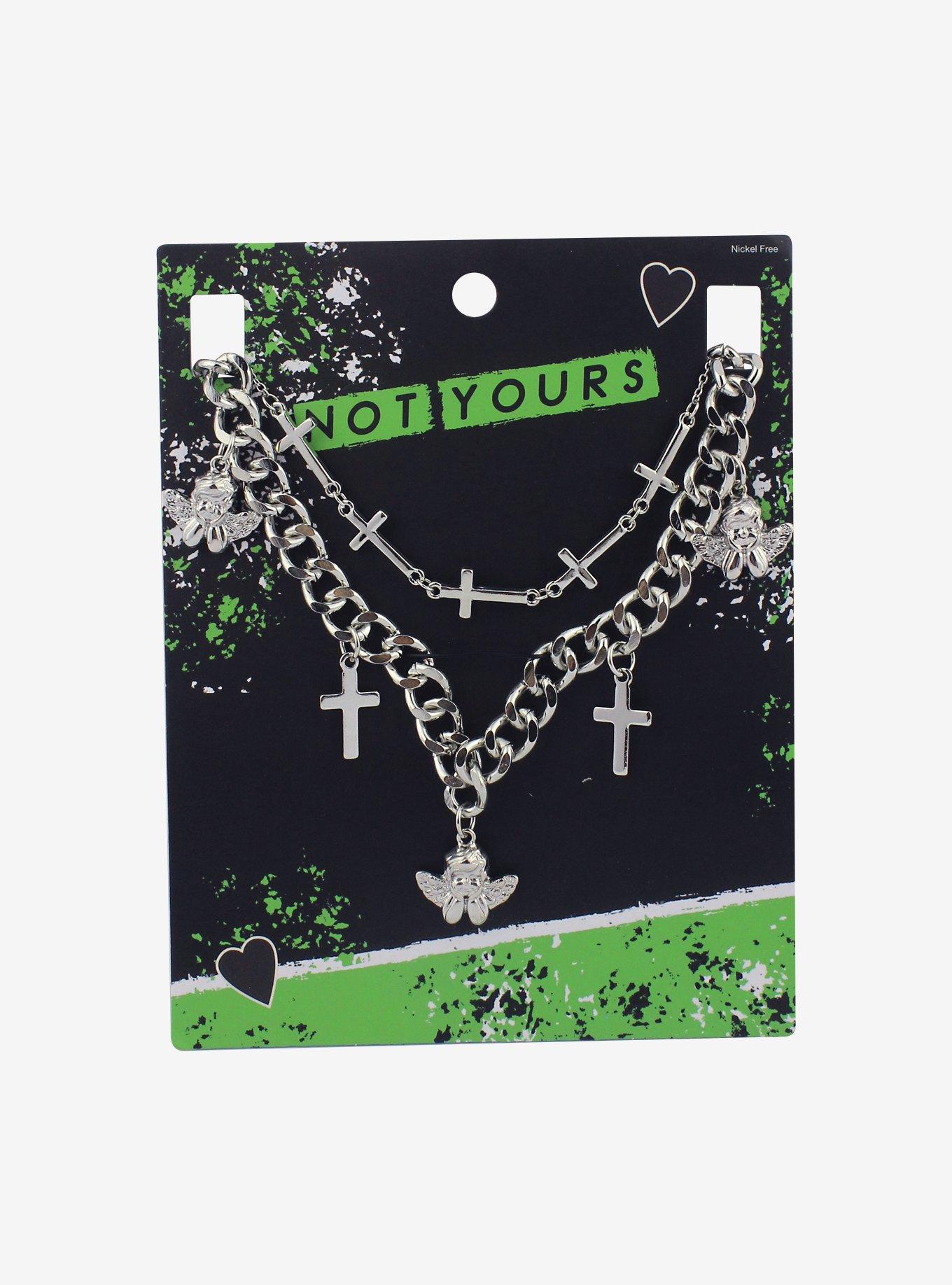 Angels & Crosses Chain Necklace Set, , alternate