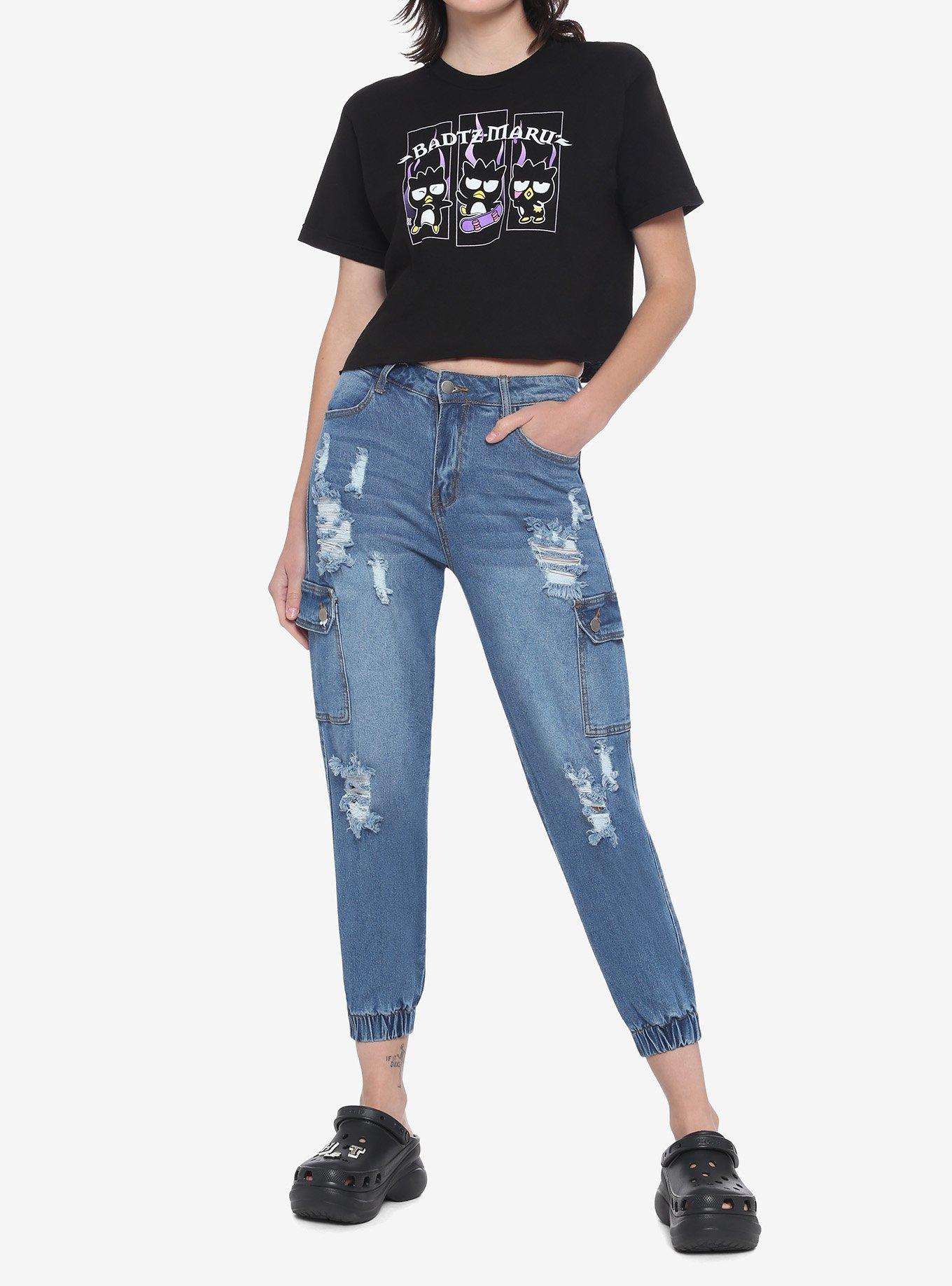 Badtz-Maru Flame Girls Crop T-Shirt, MULTI, alternate