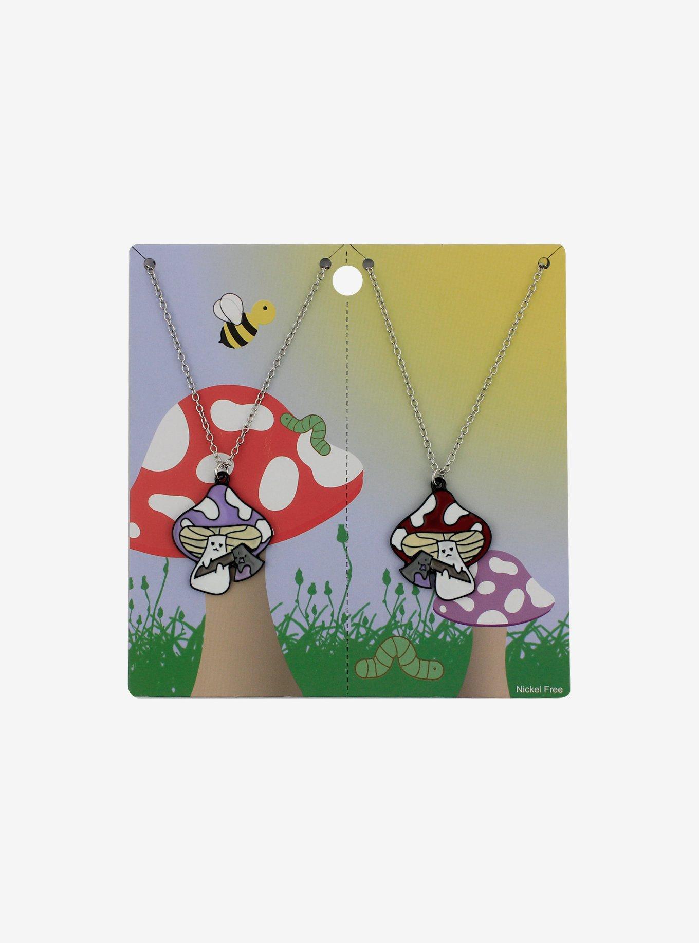 Mushrooms With Weapons Best Friend Necklace Set, , alternate