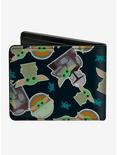Star Wars The Mandalorian The Child And Frog Icons Bifold Wallet, , alternate