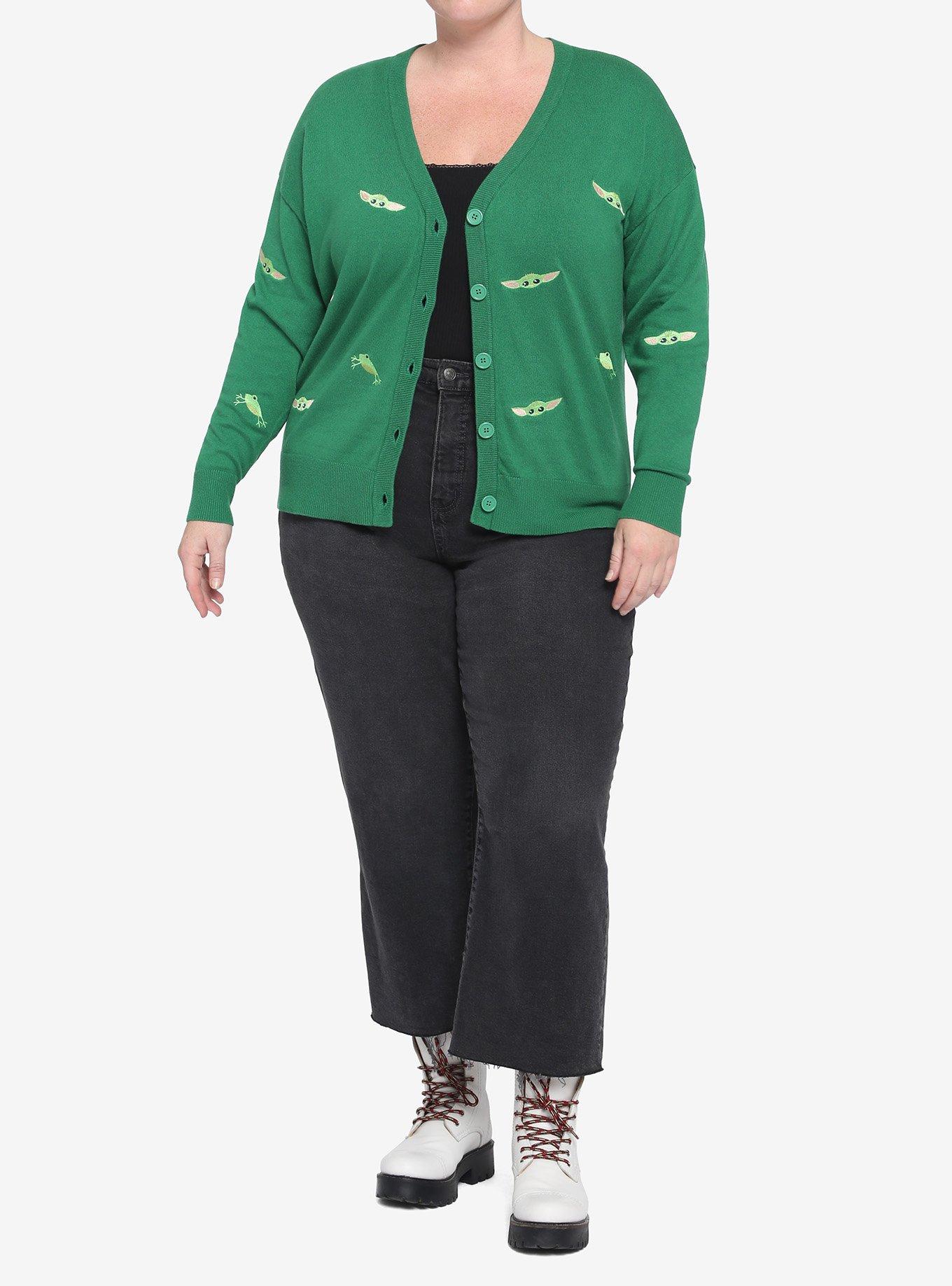 Her Universe Star Wars The Mandalorian The Child Oversized Crop Cardigan Plus Size Her Universe Exclusive, MULTI, alternate