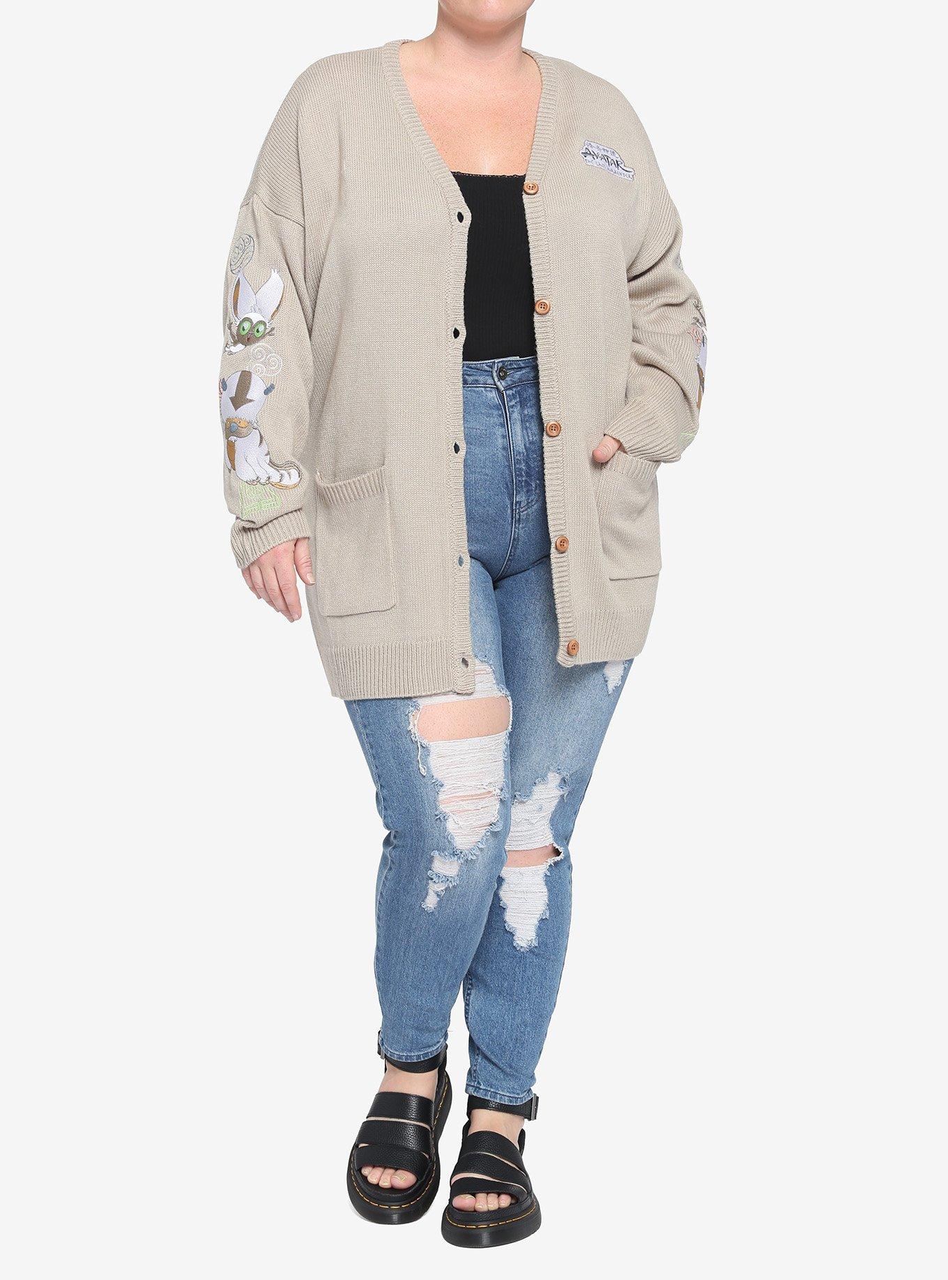 Her Universe Avatar: The Last Airbender Appa & Momo Embroidered Cardigan Plus Size Her Universe Exclusive, MULTI, alternate