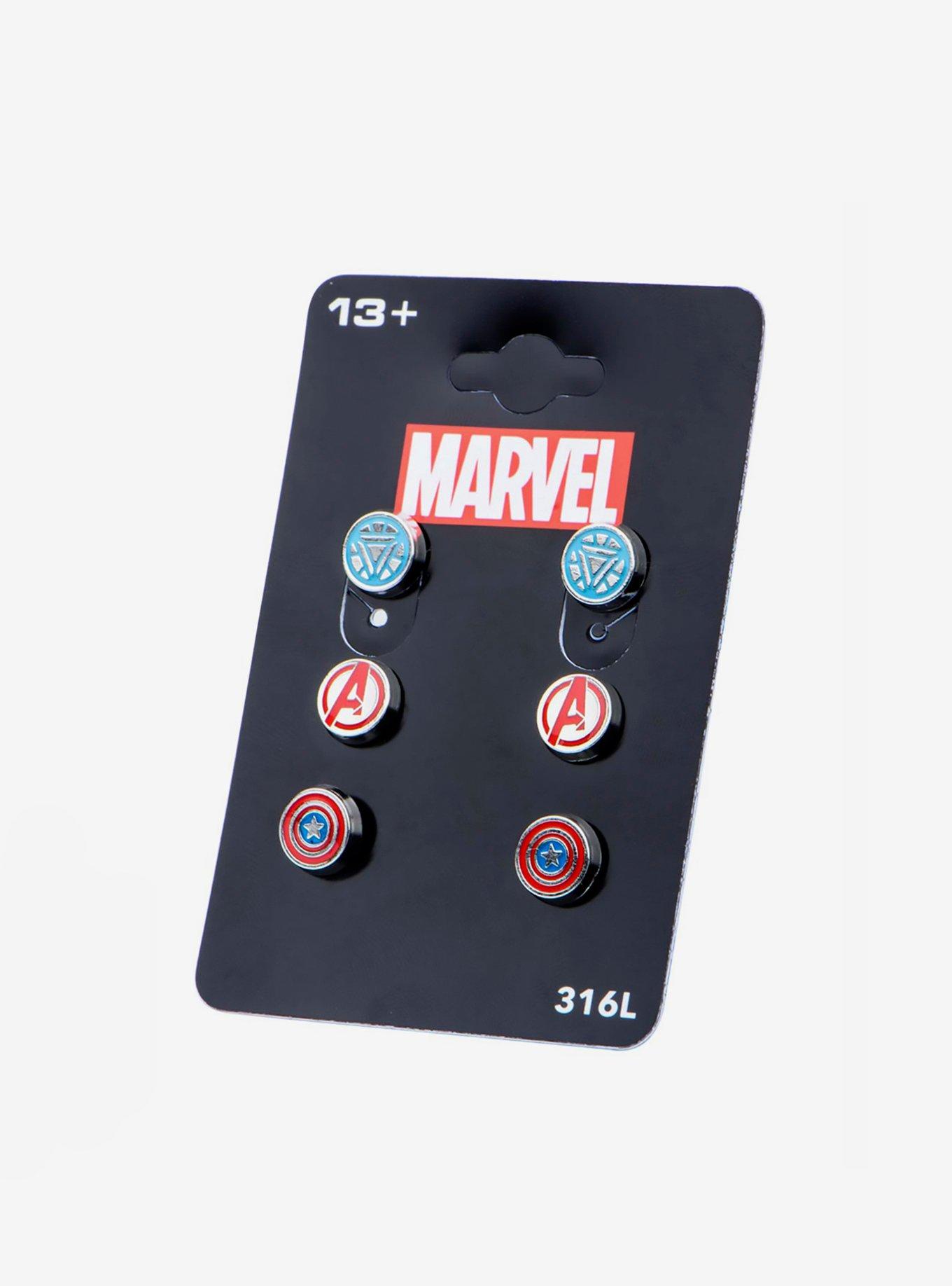 Marvel Avengers Captain America Iron Man Earring Set, , alternate
