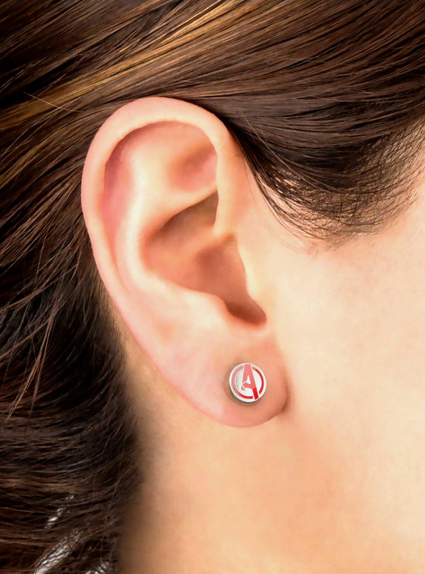 Marvel Avengers Captain America Iron Man Earring Set, , alternate