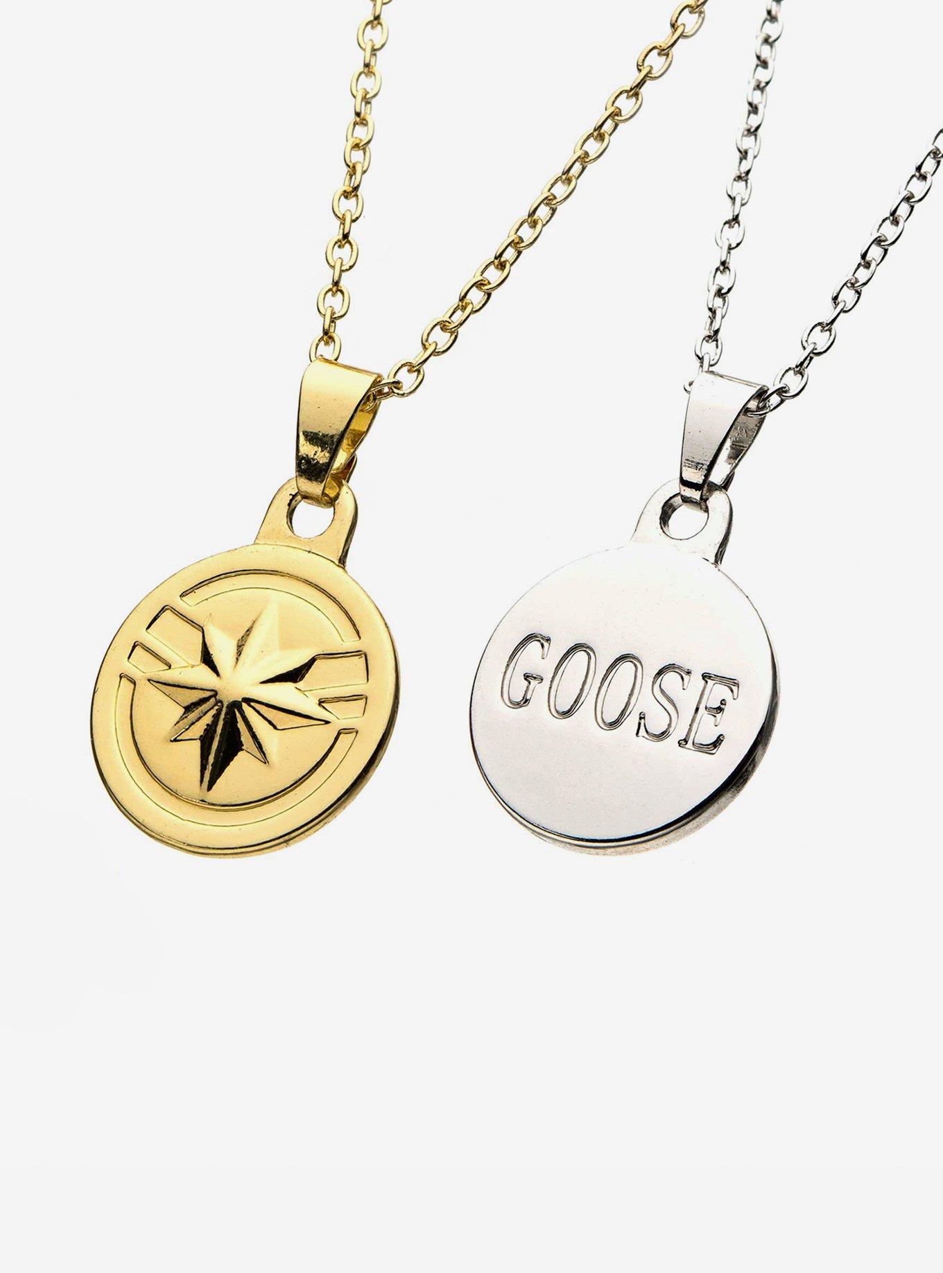 Marvel Captain Marvel & Goose Best Friend Necklace Set, , alternate