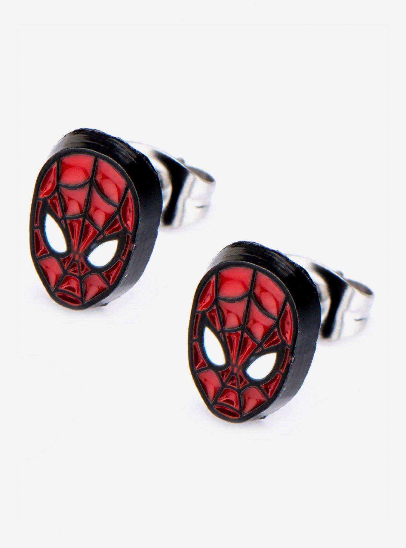 Marvel Spider-Man Face Earrings, , alternate