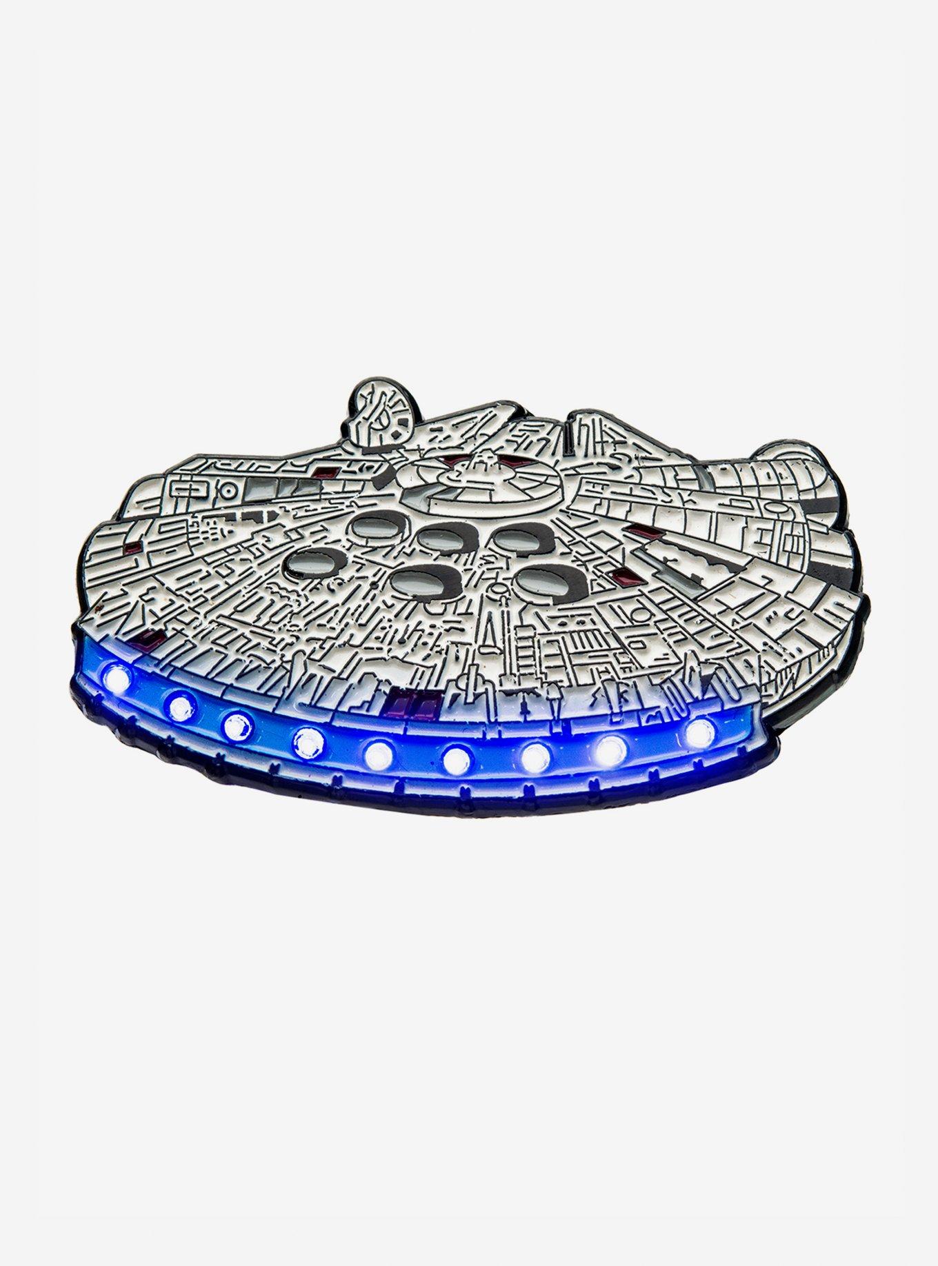 Star Wars Millennium Falcon Light-Up Enamel Pin, , alternate