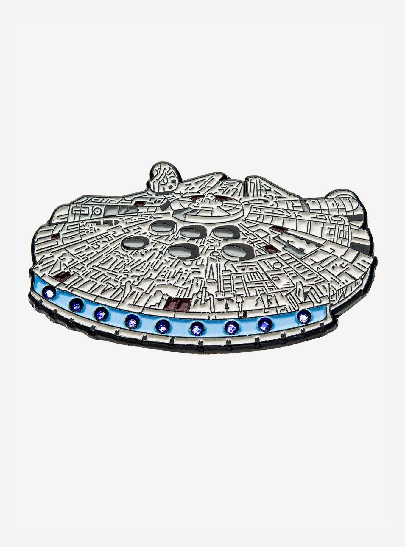 Star Wars Millennium Falcon Light-Up Enamel Pin, , alternate