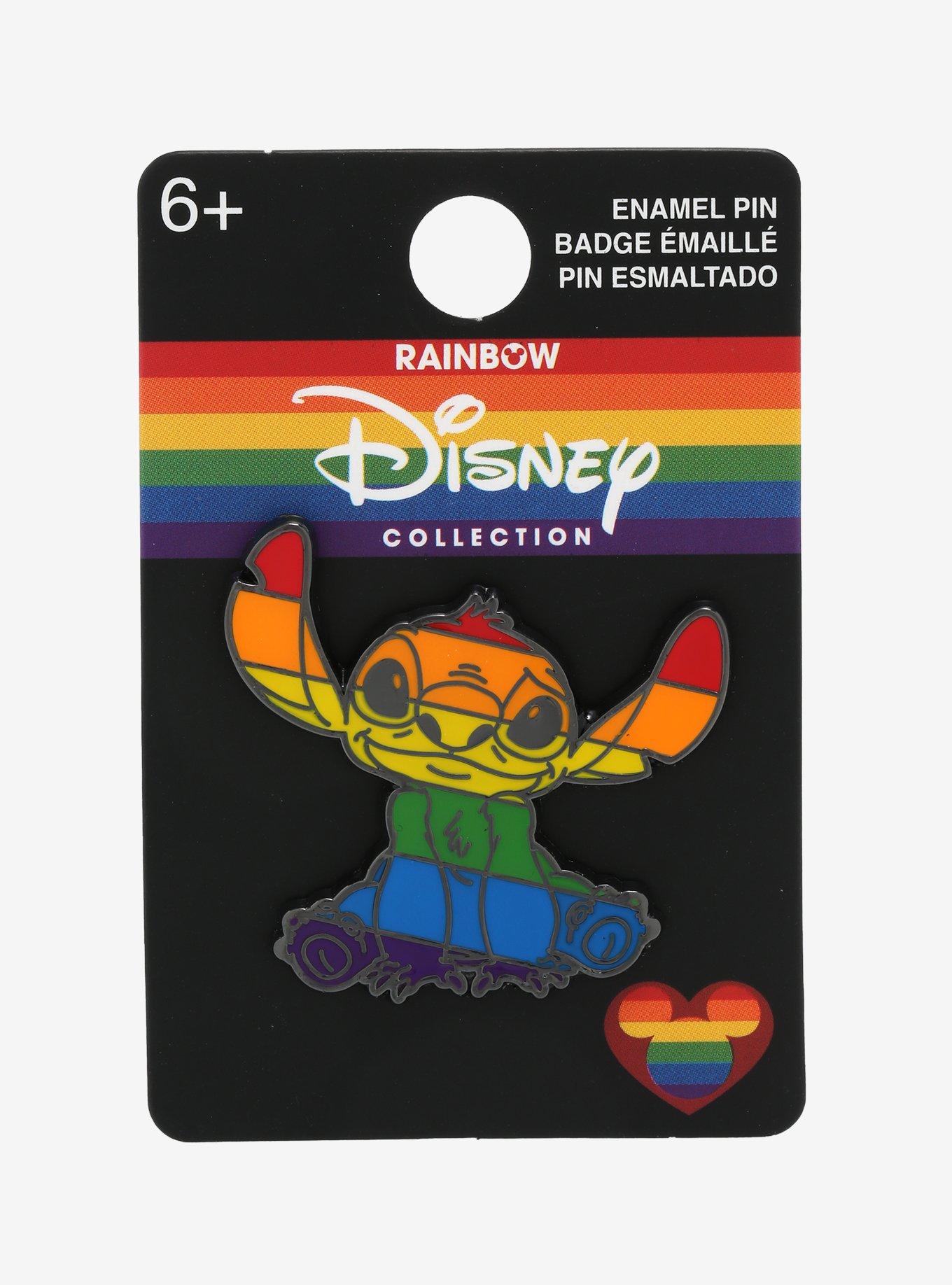 Loungefly Disney Pride Rainbow Stitch Enamel Pin - BoxLunch Exclusive, , alternate