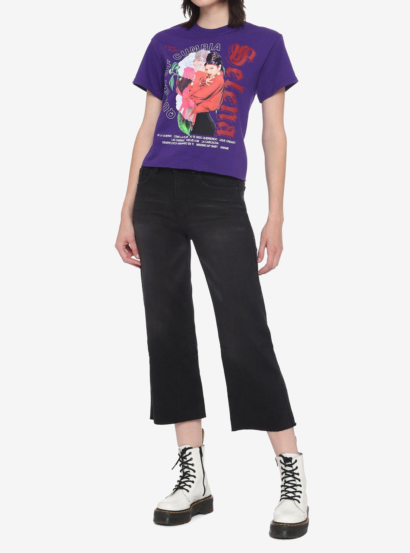 Selena Queen Of Cumbia Girls Crop T-Shirt, PURPLE, alternate