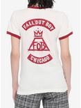 Fall Out Boy Crown Logo Girls Ringer T-Shirt, CREAM, alternate