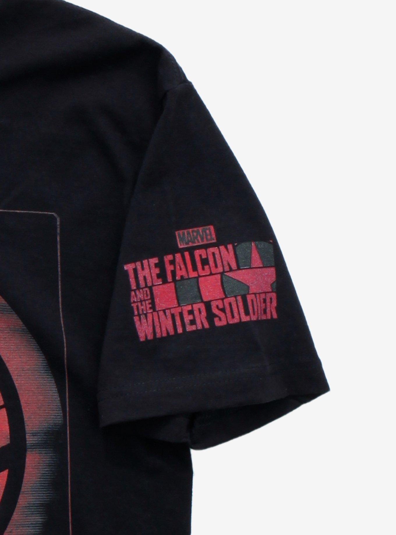Marvel The Falcon And The Winter Soldier Falcon ID Boyfriend Fit Girls T-Shirt, RED, alternate