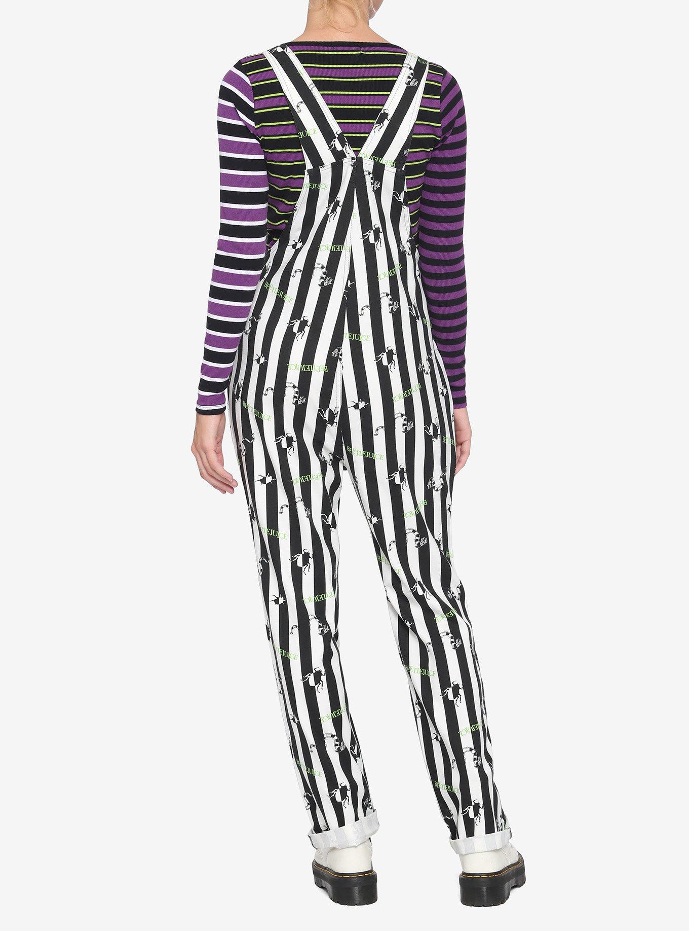 Beetlejuice Stripe Soft Overalls, MULTI, alternate