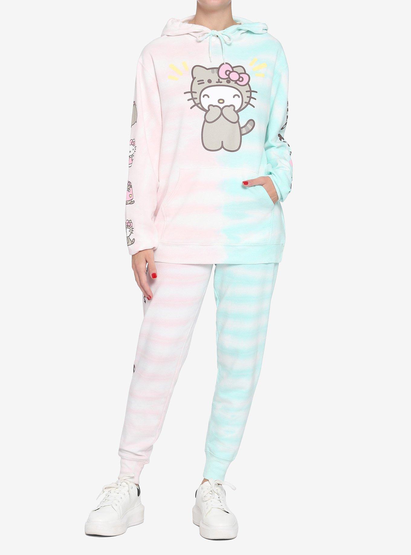 Hello Kitty X Pusheen Split Tie-Dye Girls Hoodie, MULTI, alternate