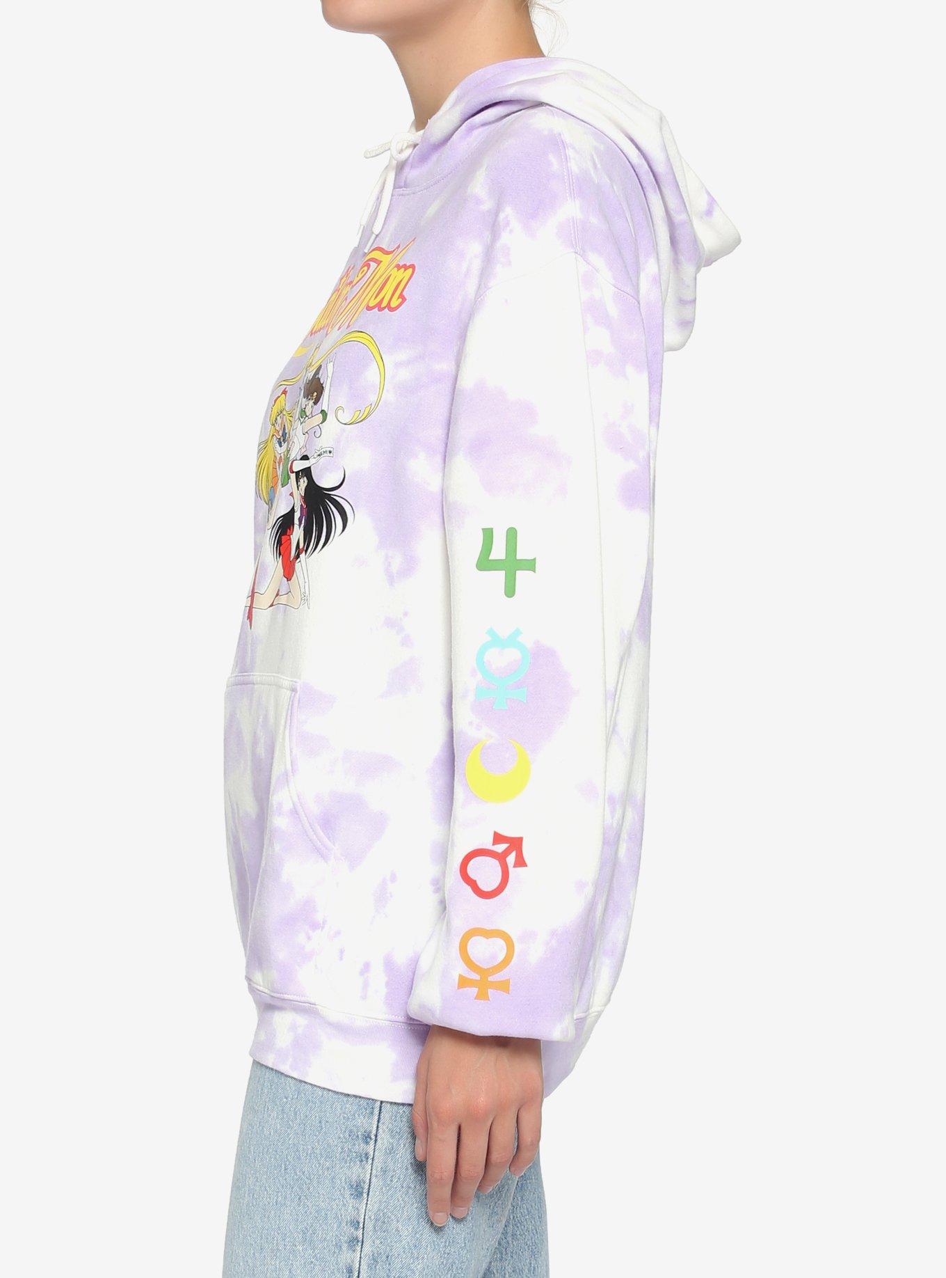 Sailor Moon Sailor Scouts Purple Tie-Dye Girls Hoodie, MULTI, alternate