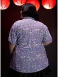 Studio Ghibli Spirited Away Lavender Icons Woven Girls Button-Up Plus Size, MULTI, alternate