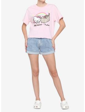 Hello Kitty X Pusheen Pink Rainbow Girls Crop T-Shirt, , hi-res