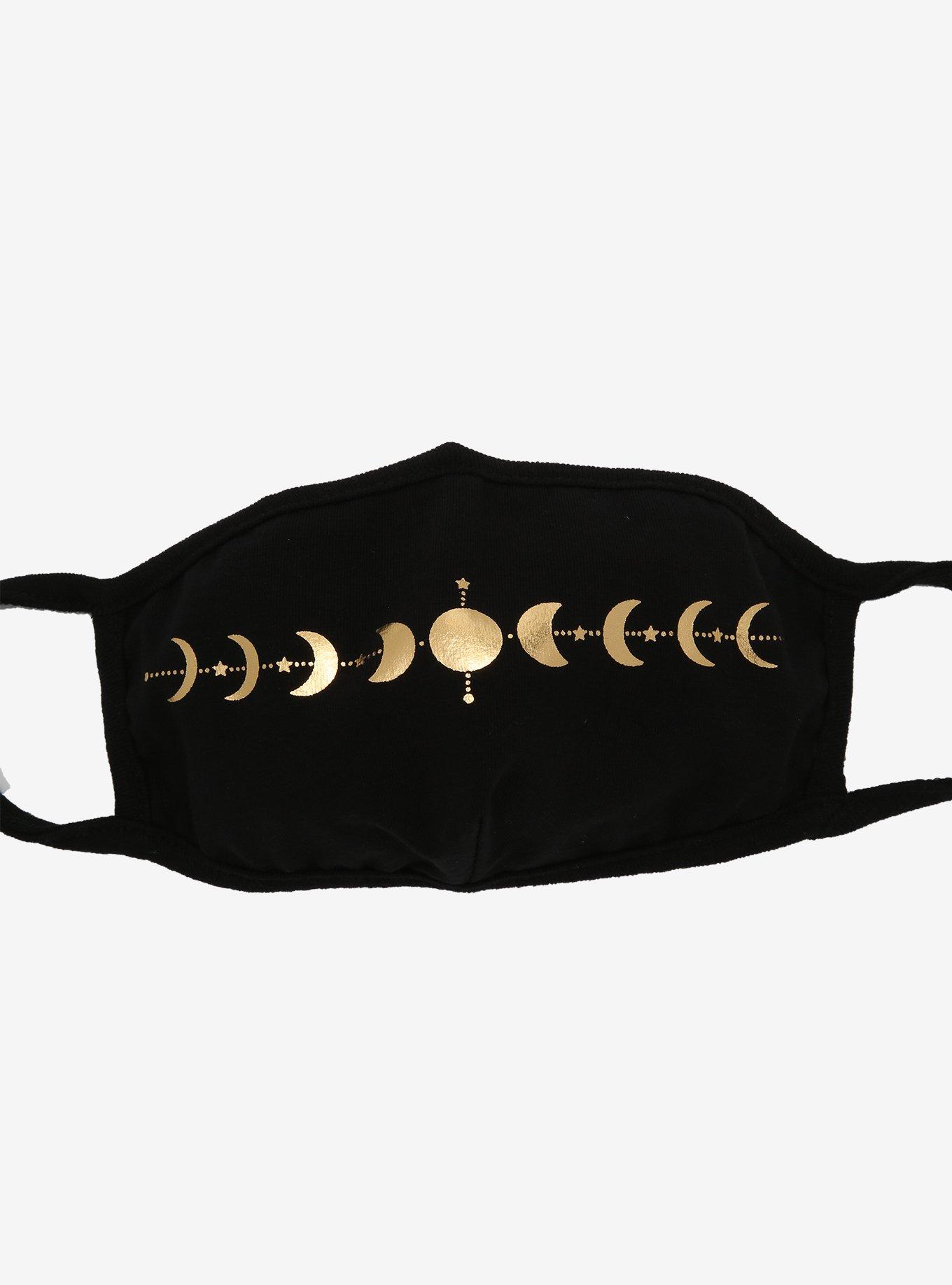 Moon Phase Gold Foil Fashion Face Mask, , alternate