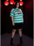 Studio Ghibli Spirited Away Haku & Chihiro Teal & White Stripe Girls T-Shirt Plus Size, MULTI, alternate