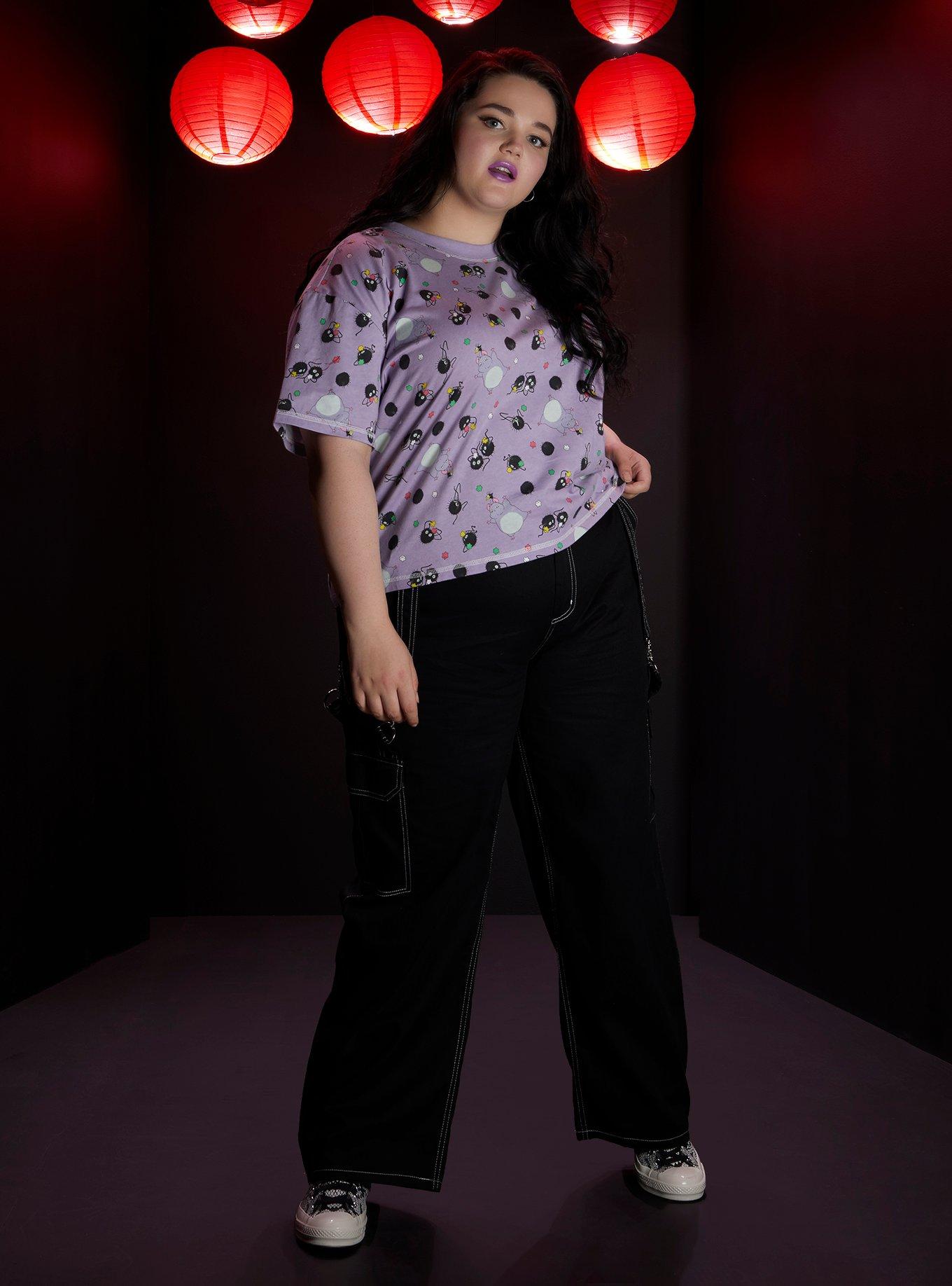 Studio Ghibli Spirited Away Soot Sprites & Baby Girls Boxy Crop T-Shirt Plus Size, MULTI, alternate