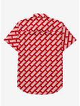Marvel Logo Allover Print Woven Button-Up - BoxLunch Exclusive, RED, alternate