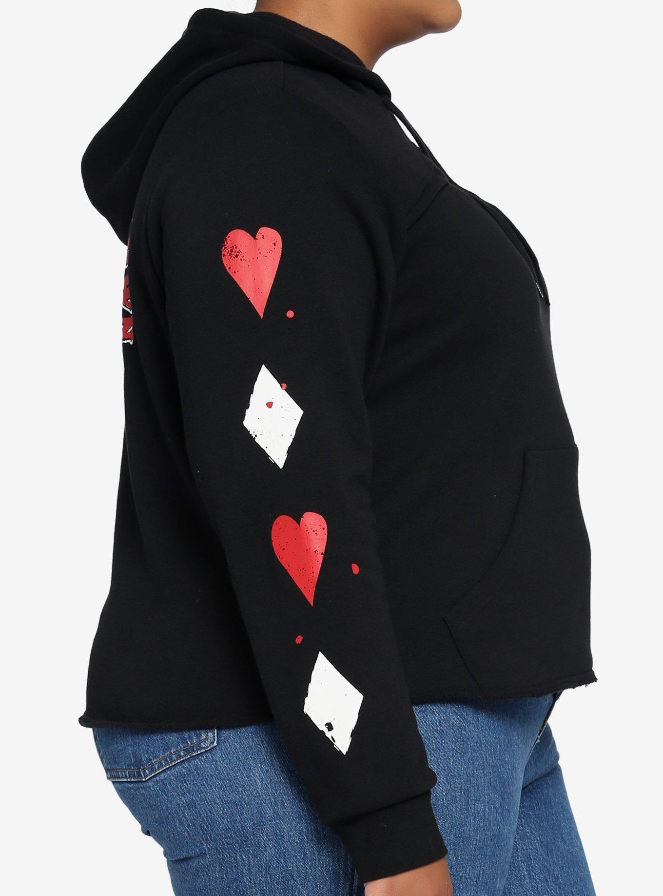 DC Comics The Suicide Squad Harley Quinn Live Fast Die Clown Cutout Hoodie Plus Size, MULTI, alternate